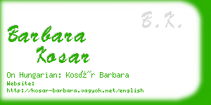 barbara kosar business card